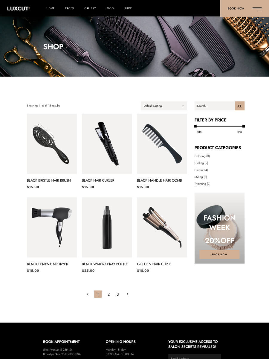 Luxcut Hair Salon Shop Products List